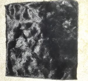 2 Justin David Textiles Black Faux Fur Fabric Swatches to make Accent Pillows